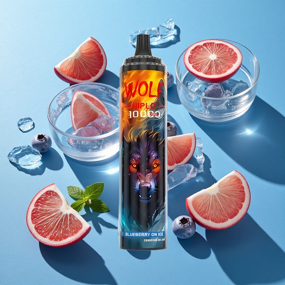 JNR Wolf Niplo 10000 Puffs Blaubeere Eis mit 20ml E-Liquid und Typ-C Schnellladung