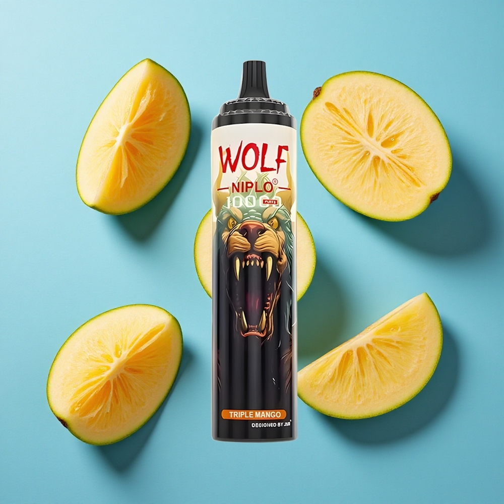JNR Wolf Niplo 10000 Puffs Dreifach Mango mit 20ml E-Liquid und Typ-C Schnellladung