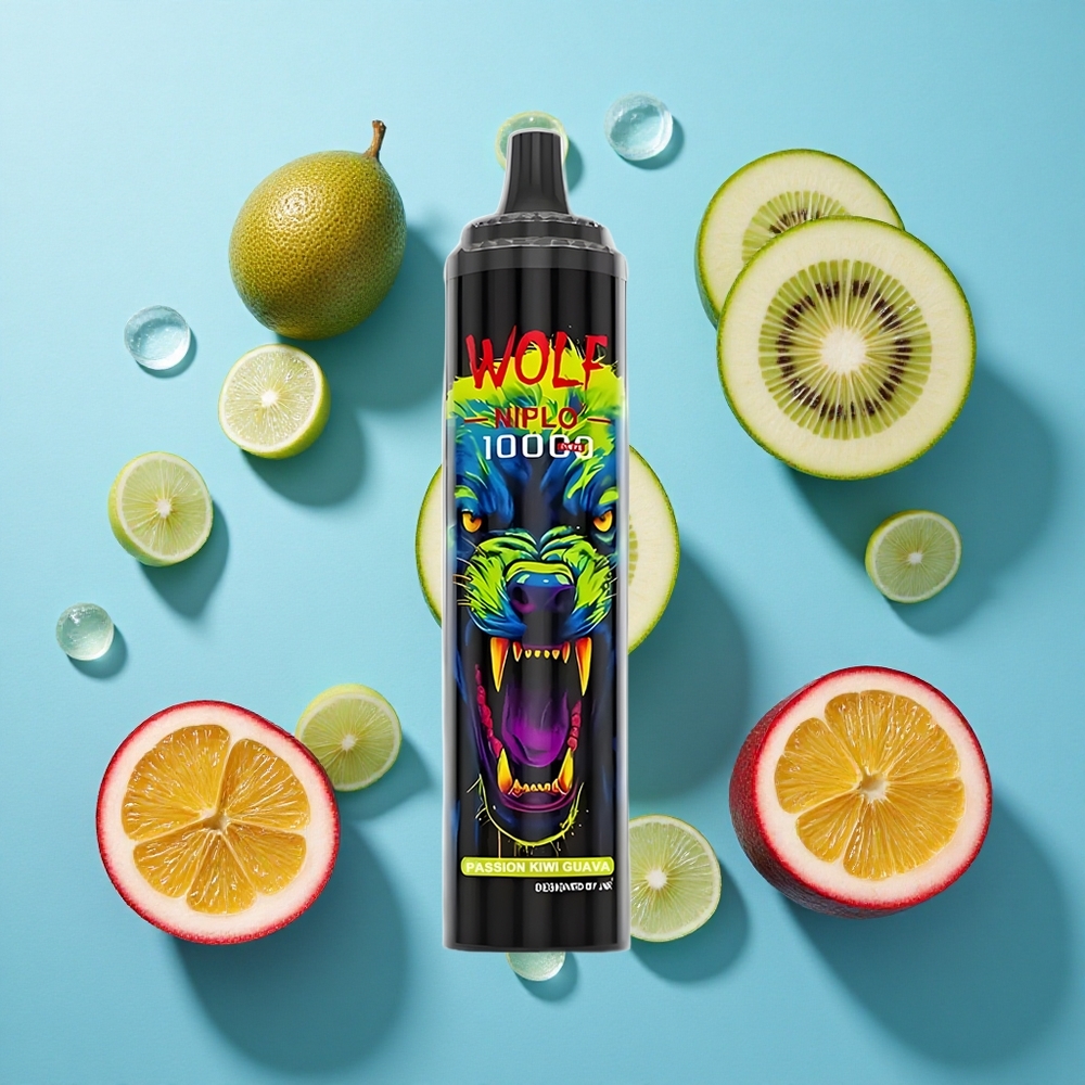 JNR Wolf Niplo 10000 Puffs Einweg-Vape Passionsfrucht Guave mit 20ml E-Liquid und Type-C Schnellladung