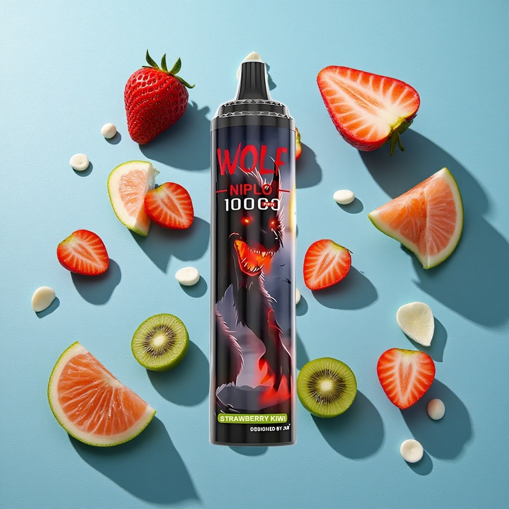 JNR Wolf Niplo 10000 Puffs Erdbeer-Kiwi 20ml 1,0 Ohm Mesh Coil