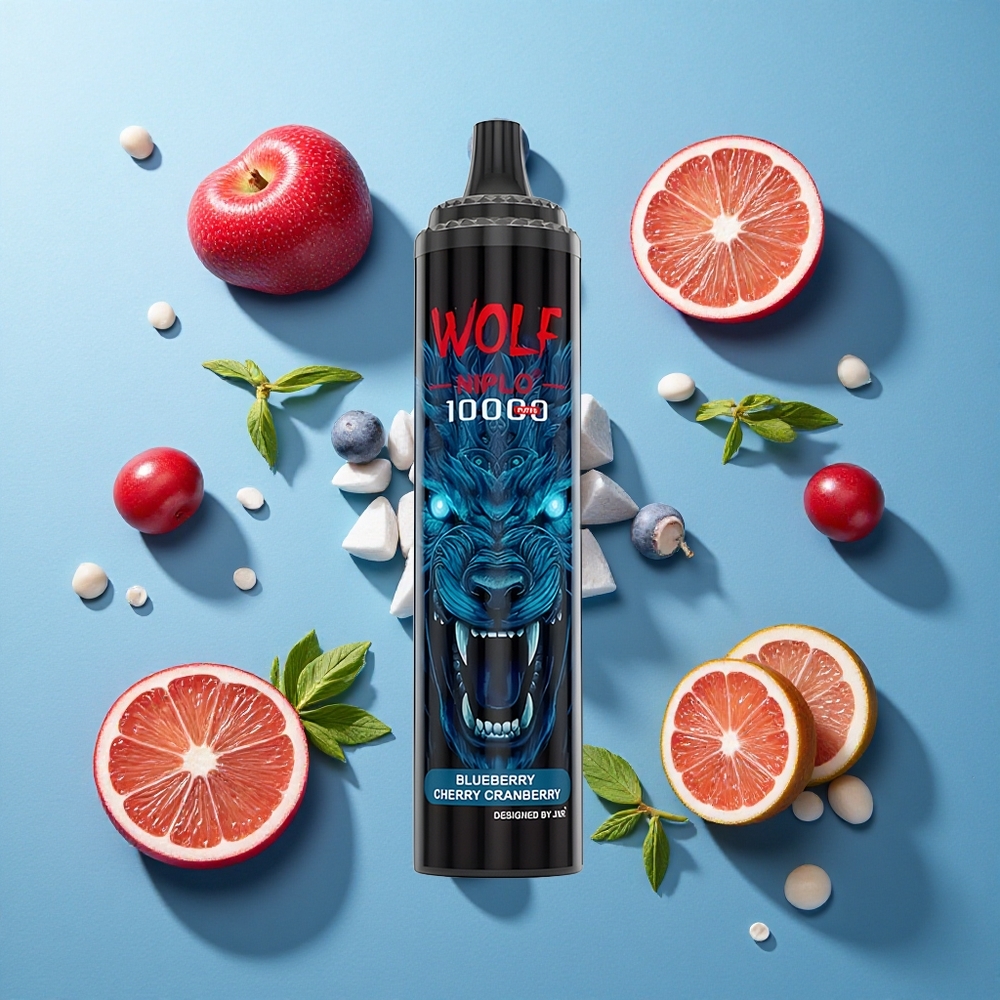 JNR Wolf Niplo 10000 Puffs Typ-C Schnellladung Blaubeere Kirsche Preiselbeere