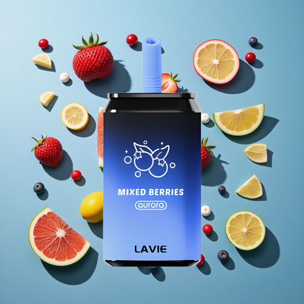 LAVIE Aurora 11000 Puffs Einweg-Vape Beerenmix mit 22ML E-Liquid und Typ-C-Aufladung