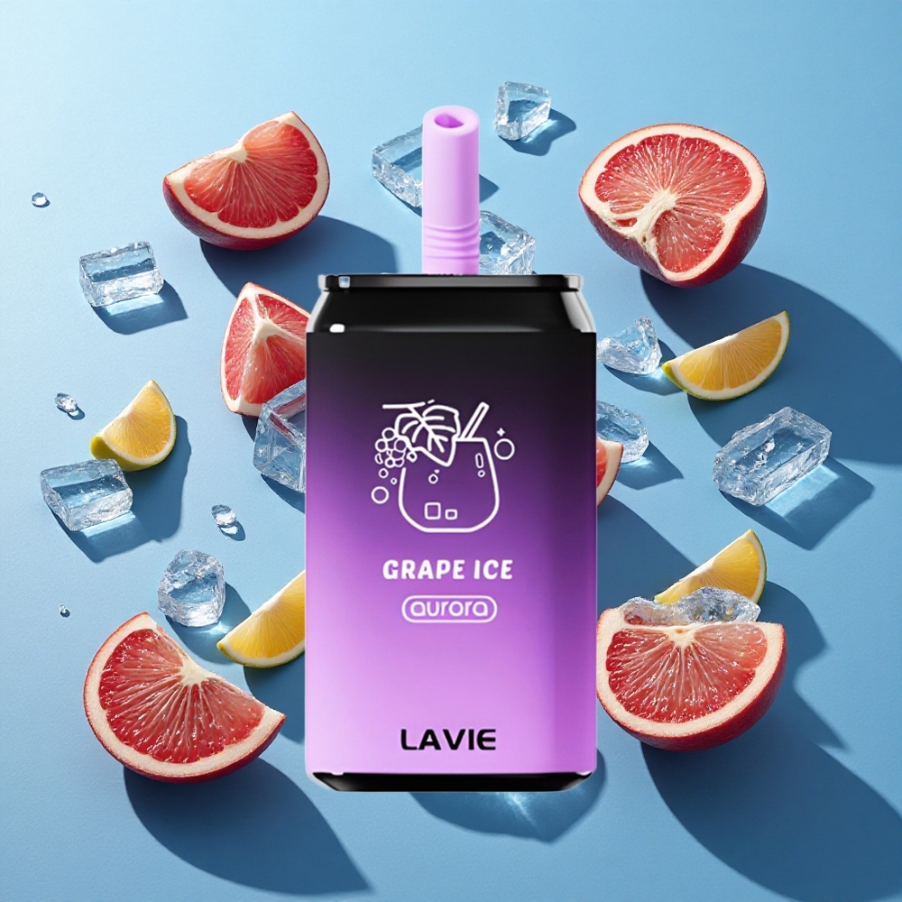 LAVIE Aurora 11000 Puffs Einweg-Vape Trauben-Eis mit 22ML E-Liquid und Typ C Aufladbar