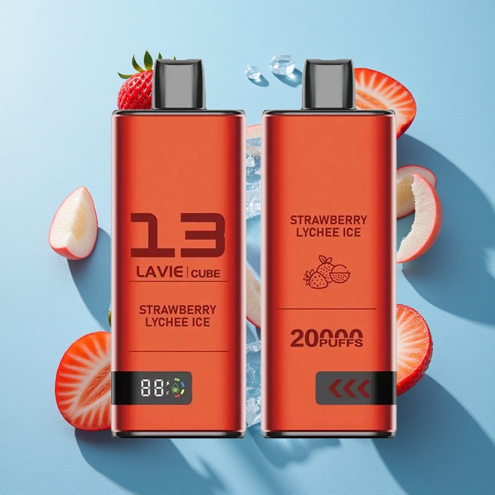 Lavie Cube 20000 Puffs Wegwerf-Vape Erdbeer-Litschi-Eis 28ML Typ C