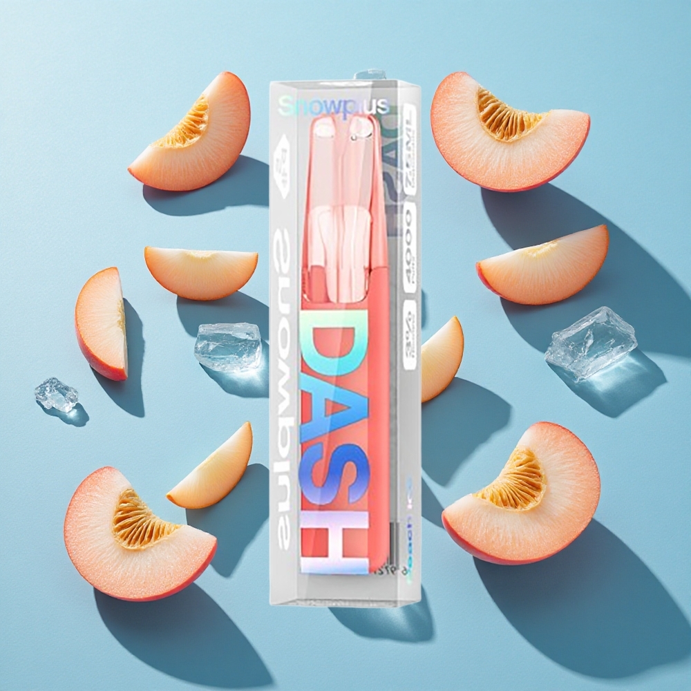 Snowplus Dash 4000 Puffs Einweg-Gerät Pfirsich Eis mit Keramik-Atomizer und 7,5 ml E-Liquid