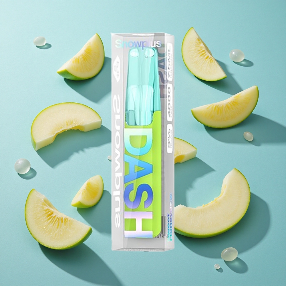 Snowplus Dash 4000 Puffs Wegwerfgerät Süße Honigmelone mit Keramik-Atomizer und 7,5 ml Flüssigkeit