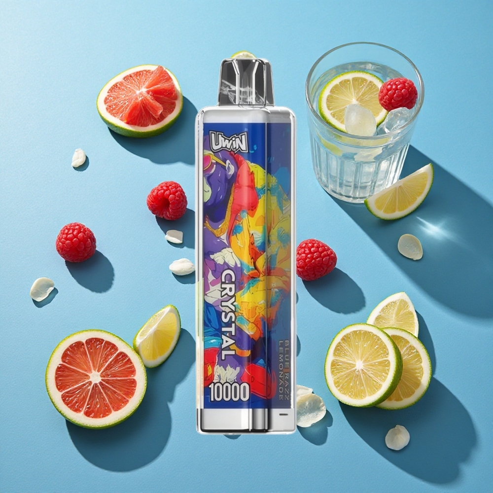 Uwin Crystal 10000 Puffs Blaue Himbeere Limonade mit RGB-Lichtern und 18ml E-Liquid-Kapazität