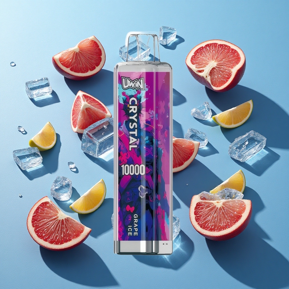 Uwin Crystal 10000 Puffs Einweg-Vape Trauben-Eis mit RGB-Licht und 18ml Füllmenge