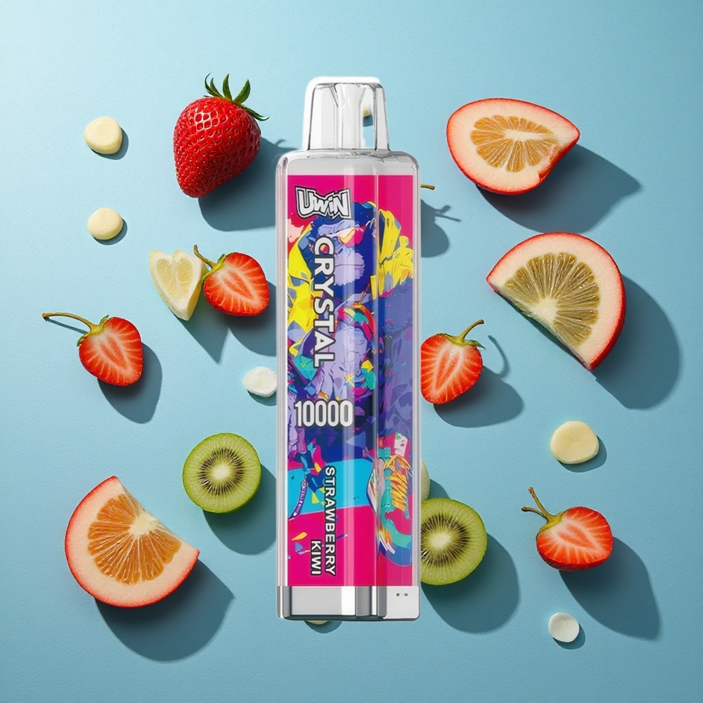 Uwin Crystal 10000 Puffs Erdbeere Kiwi mit RGB-Lichtern und 18ml E-Liquid
