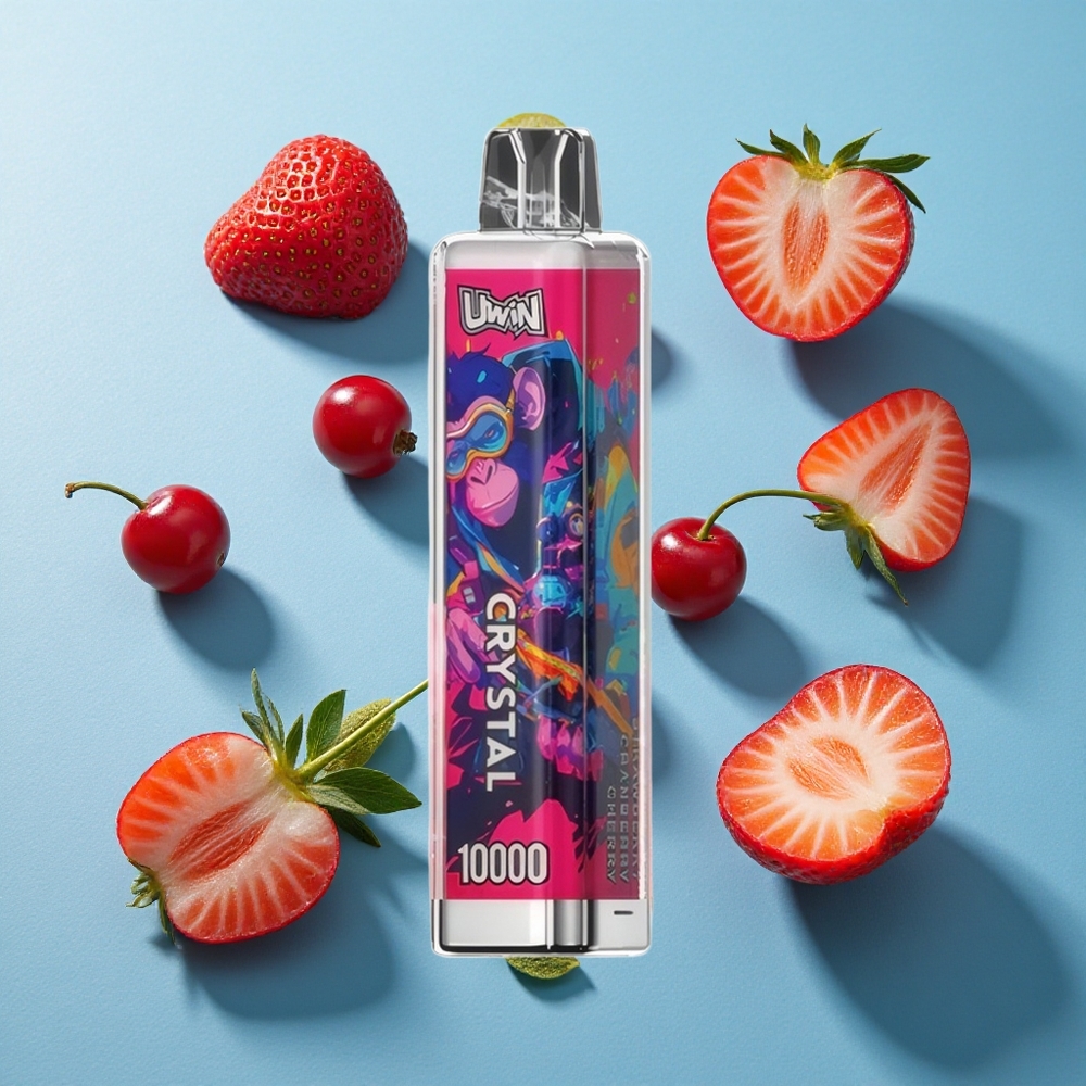 Uwin Crystal 10000 Puffs Erdbeere Preiselbeere Kirsche RGB-Lichter 18ml E-Liquid