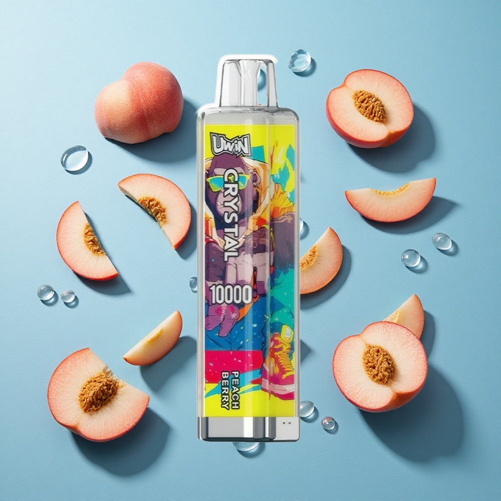 Uwin Crystal 10000 Puffs Pfirsich-Beere Einweg-Vape mit RGB-Beleuchtung und 18ml E-Liquid