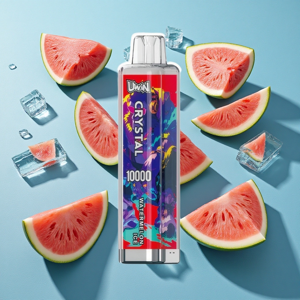 Uwin Crystal 10000 Puffs Wassermelone-Eis mit 18ml E-Liquid und RGB-Licht