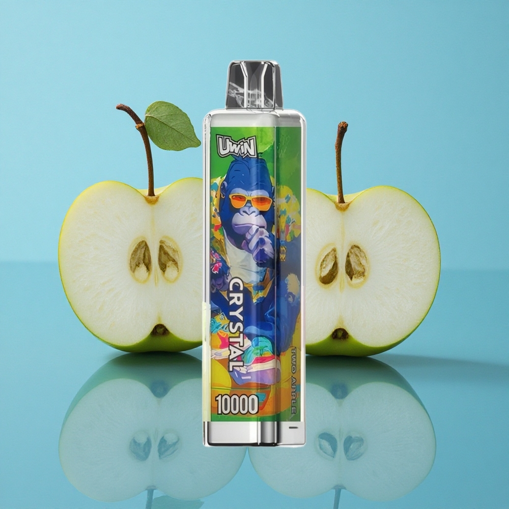 Uwin Crystal 10000 Puffs Zwei Apfel mit RGB-Lichtern und 18ml E-Liquid