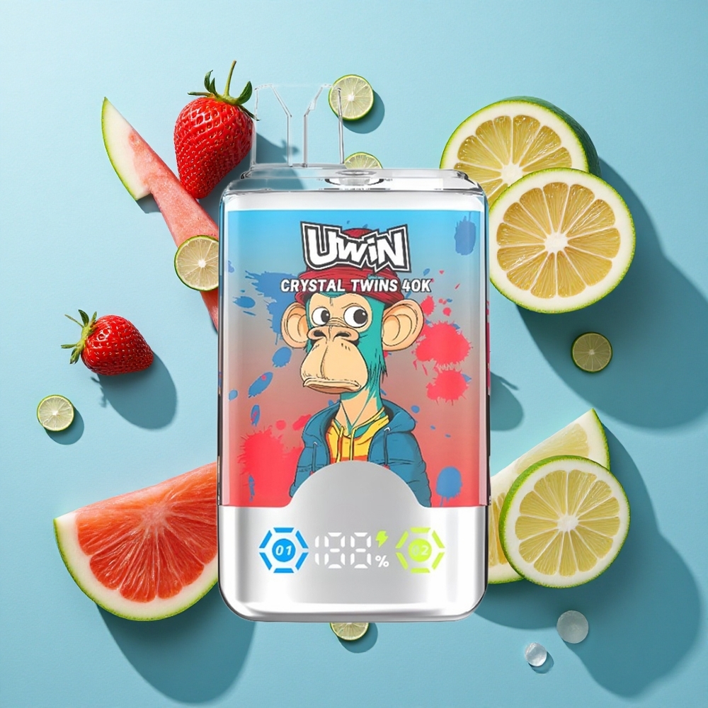 Uwin Crystal Twins 40000 Puffs Erdbeere Wassermelone Zitrone Limette 32ml 850mAh Typ-C