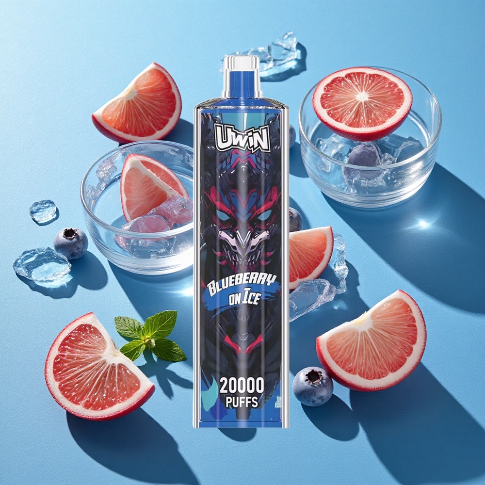 Uwin Shisha Hookah Crystal 20000 Puffs Blaubeer-Eis Typ-C Mesh Coil