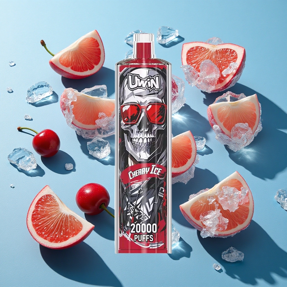 Uwin Shisha Hookah Crystal 20000 Puffs Kirsch-Eis mit 22ml Kapazität und Typ-C-Ladung