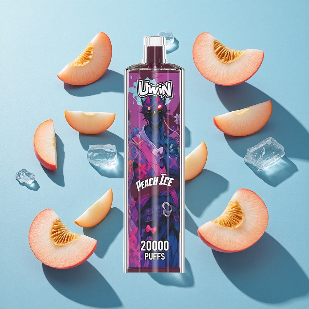 Uwin Shisha Hookah Crystal 20000 Puffs Pfirsich Eis mit 22ml Kapazität und Mesh Coil