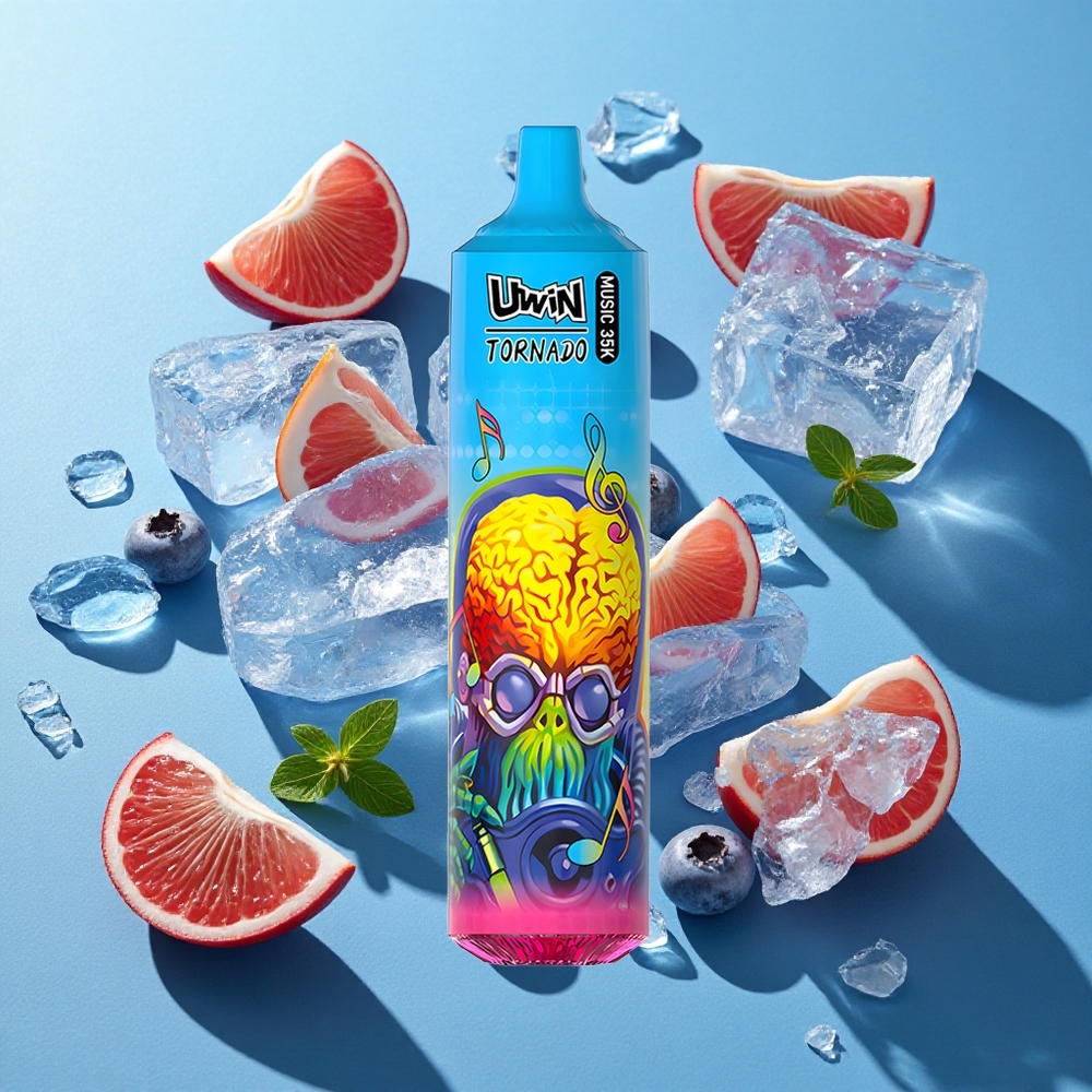 Uwin Tornado 35K Ladeport Typ-C 1,0 Ohm Mesh Einweg-Vape Blaubeere-Eis