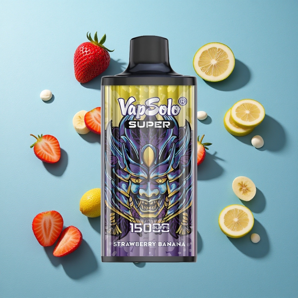 Vapsolo Super 15000 Puffs 40ml Erdbeere Banane Typ-C 850mah Mesh Coil