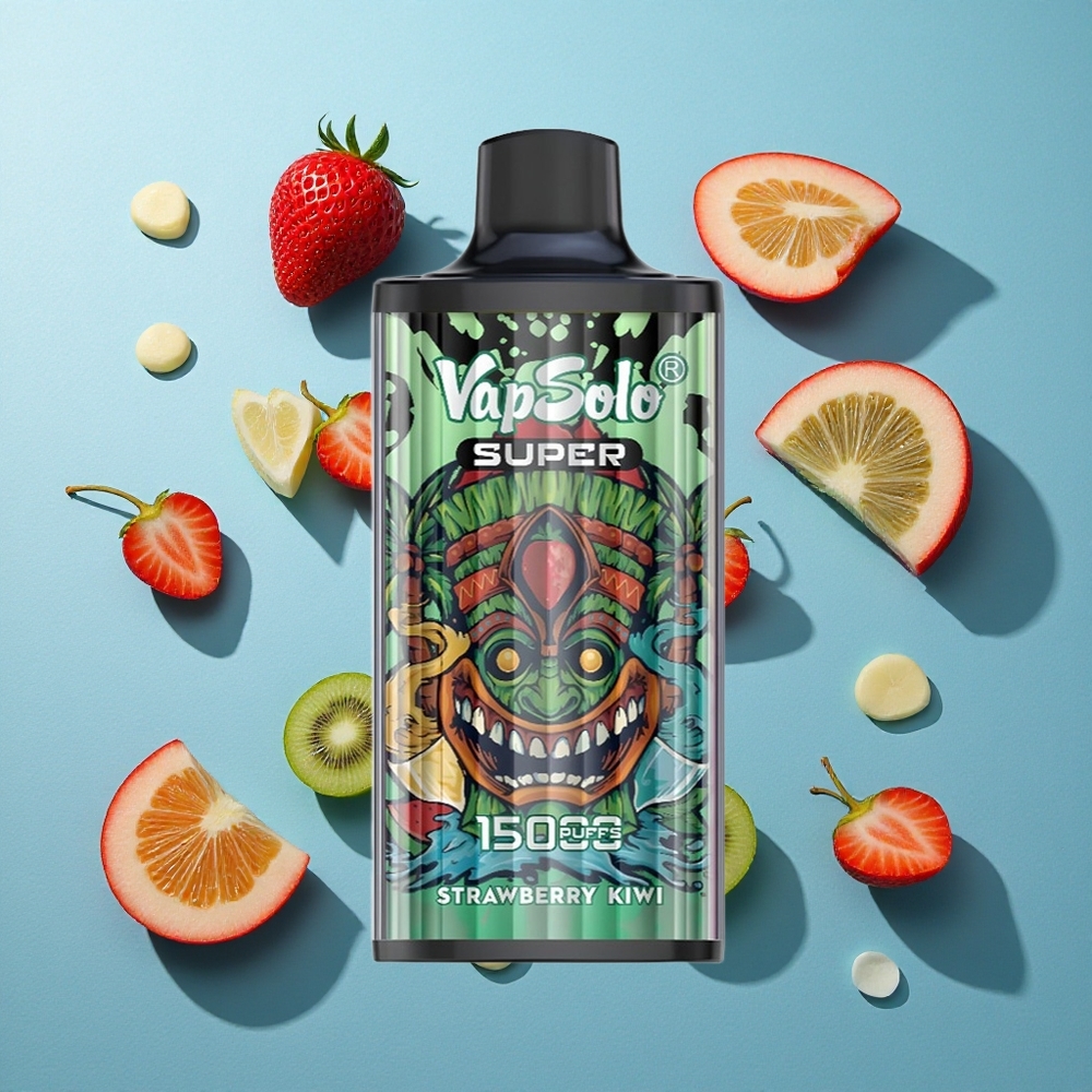 Vapsolo Super 15000 Puffs 40ml Erdbeere-Kiwi Typ-C 850mah Mesh Coil