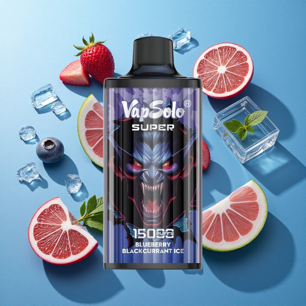 Vapsolo Super 15000 Puffs Blaubeere Schwarze Johannisbeere Eis 40ml E-Liquid 850mah Mesh Coil