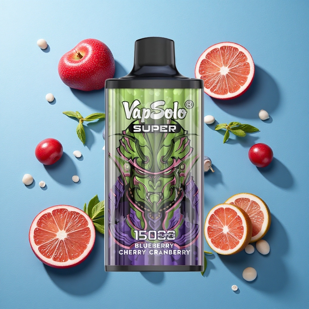 Vapsolo Super 15000 Puffs Blauberry Kirsche Cranberry 40ml E-Liquid 850mah Mesh Coil Typ-C