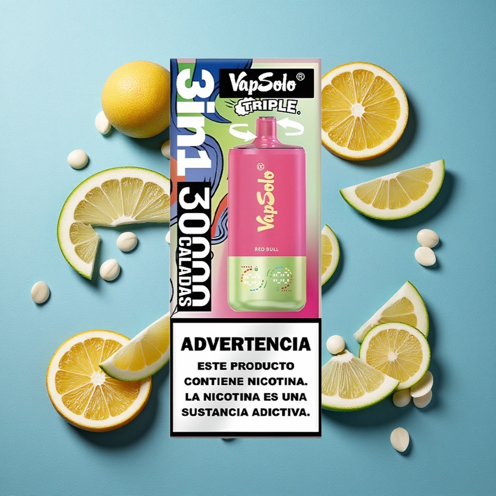 VapSolo Triple 30000 Puffs Einweg-Vape Red Bull 40ml 20mg/ml oder 20/50mg/ml Nikotin Typ-C
