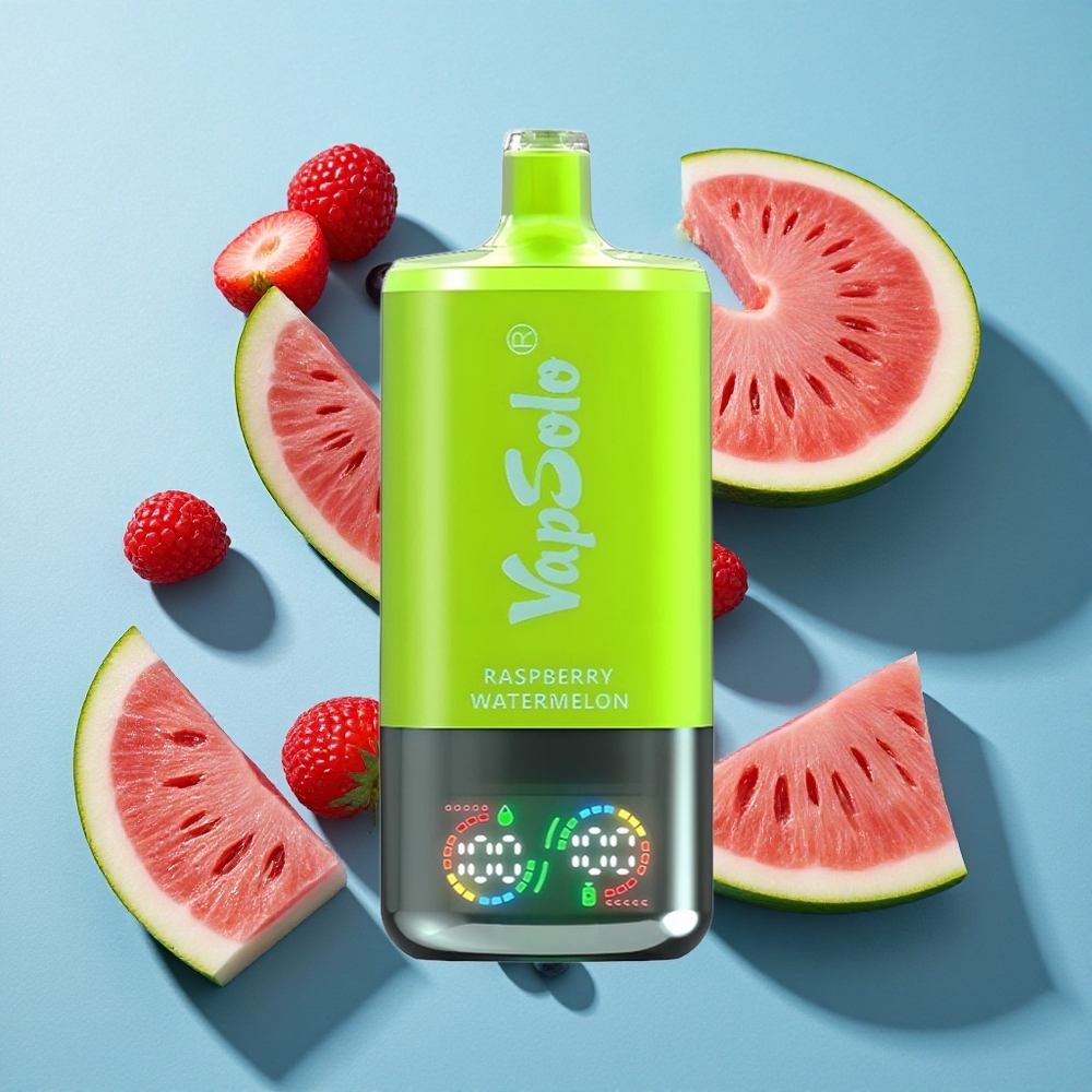 VapSolo Triple 30000 Puffs Himbeere Wassermelone mit 40ml E-Liquid und Type-C-Ladung