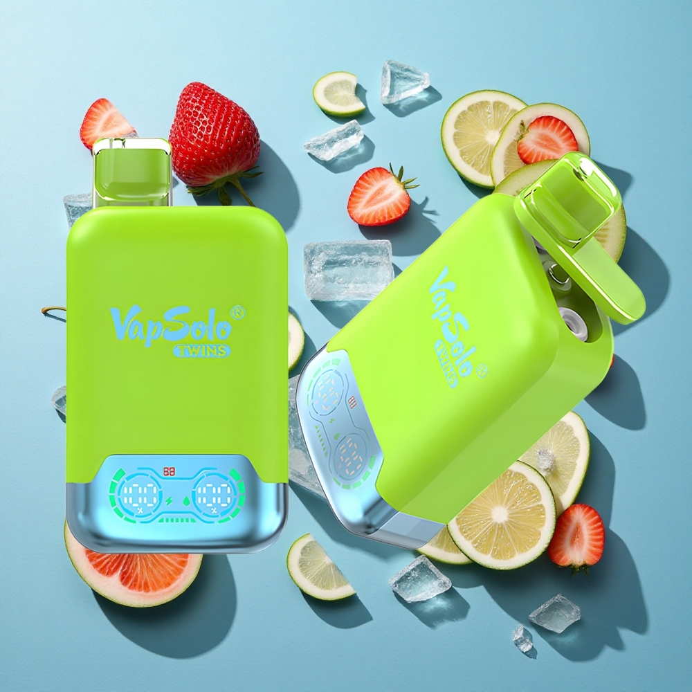 Vapsolo Twins 20000 Puffs 40ml Erdbeer-Kiwi & Erdbeer-Himbeer-Kirsche-Eis Typ-C