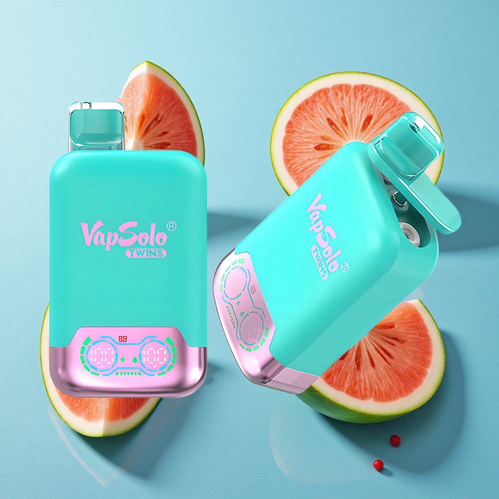 Vapsolo Twins 20000 Puffs Dreifachmelone & Himbeer-Wassermelone mit 40 ml E-Liquid und Typ-C-Ladeanschluss