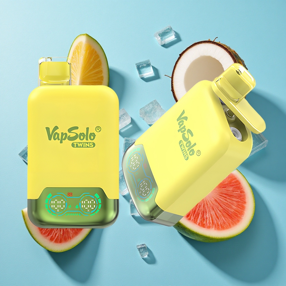 Vapsolo Twins 20000 Puffs Einweg-Vape Ananas Kokosnuss & Wassermelone Eis mit 40 ml E-Liquid und Typ-C-Ladeanschluss