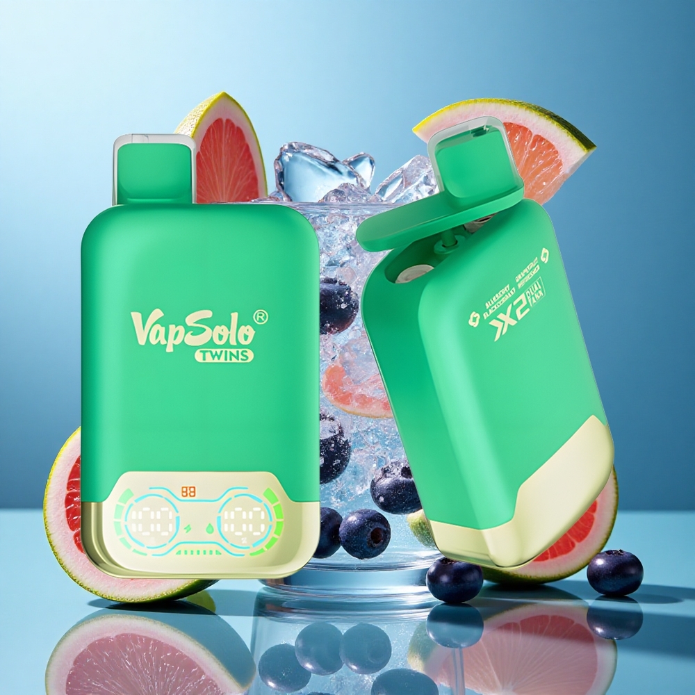Vapsolo Twins 20000 Puffs Einweg-Vape Blaubeere Schwarze Johannisbeere & Grapefruit Erfrischung 40 ml E-Liquid Typ-C Ladung