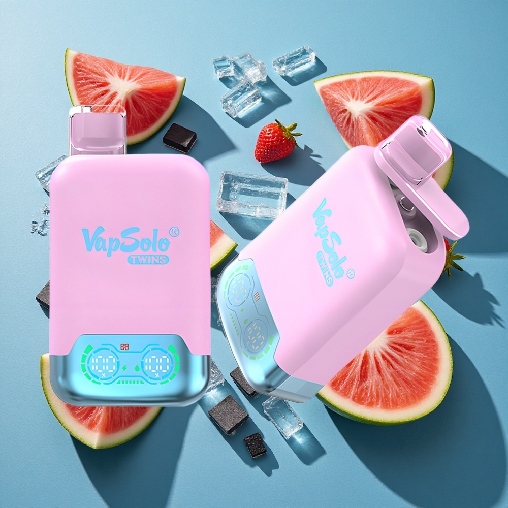 Vapsolo Twins 20000 Puffs Schwarz Eis Drachenfrucht Erdbeere & Himbeere Wassermelone 40 ml E-Liquid Typ-C