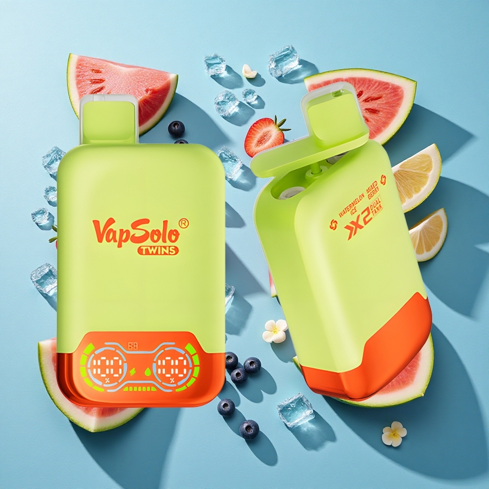 Vapsolo Twins 20000 Puffs Wassermelone-Eis & Beerenmix 40 ml E-Liquid Typ-C