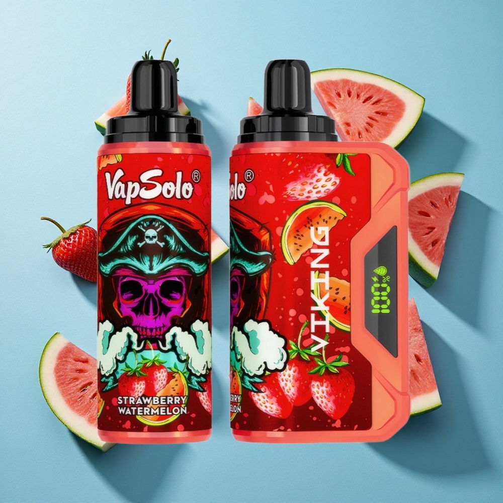 VapSolo VIKING 12000 Puffs Wegwerf-E-Zigarette Erdbeer-Wassermelone mit 22ml E-Liquid & Typ-C-Ladung