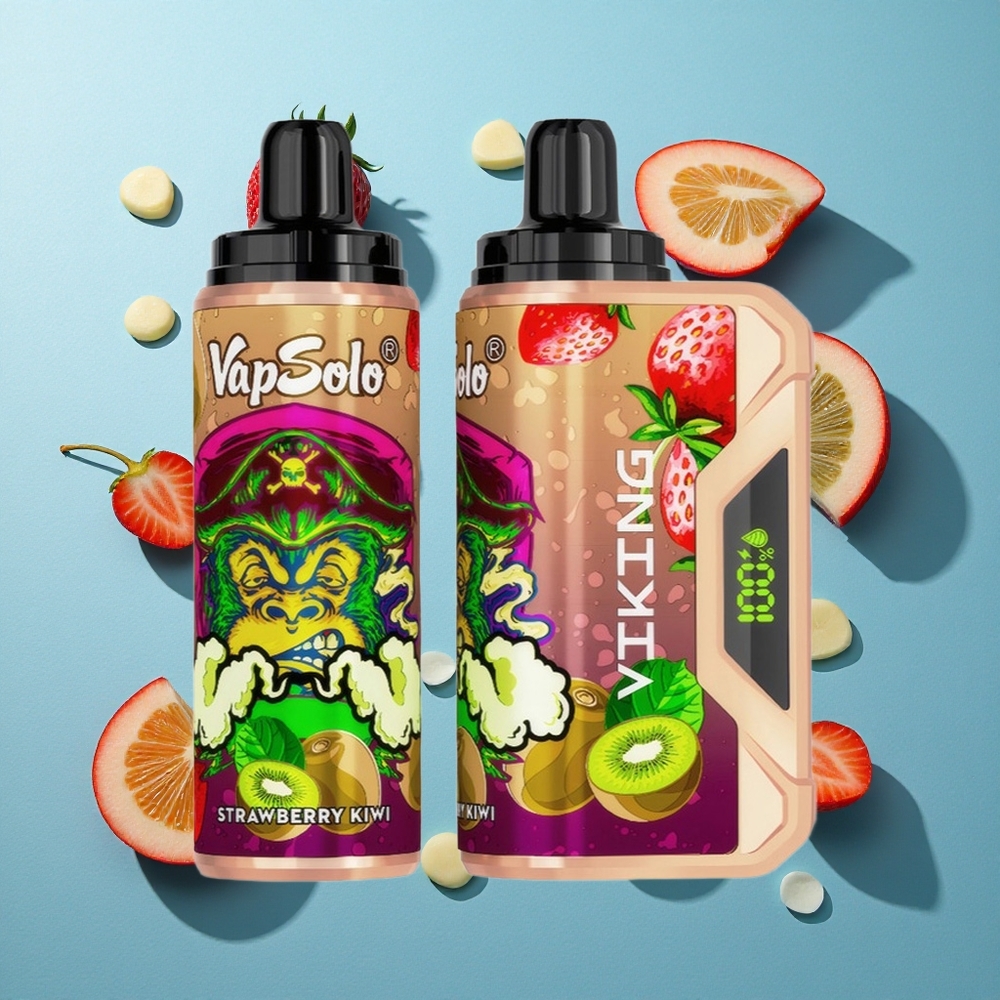 VapSolo VIKING 12000 Puffs Wegwerf-Vape Erdbeer-Kiwi mit 22ml E-Liquid und Typ-C-Ladung