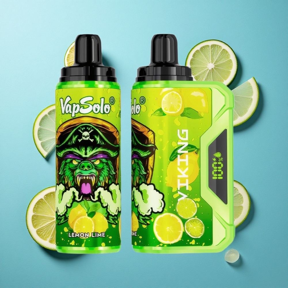 VapSolo VIKING 12000 Puffs Wegwerf-Vape Zitrone-Limette mit 22ml E-Liquid & Typ-C-Ladung