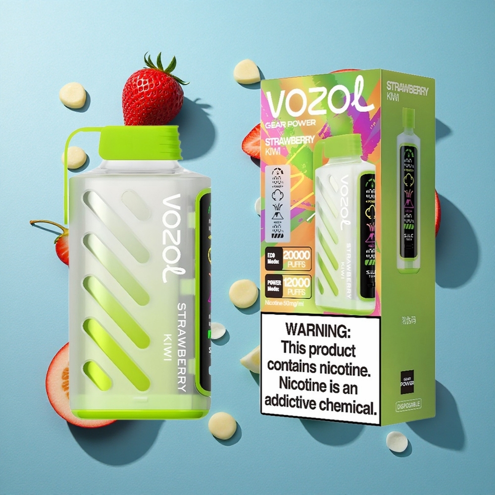 VOZOL Gear Power 20000 Puffs 20mL Erdbeere Kiwi Dual Mesh Coil