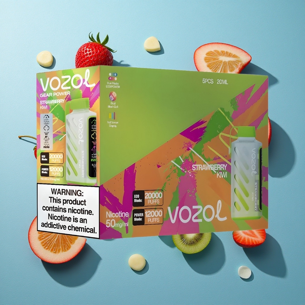 VOZOL Gear Power 20000 Puffs 20mL Erdbeere Kiwi Dual Mesh Coil