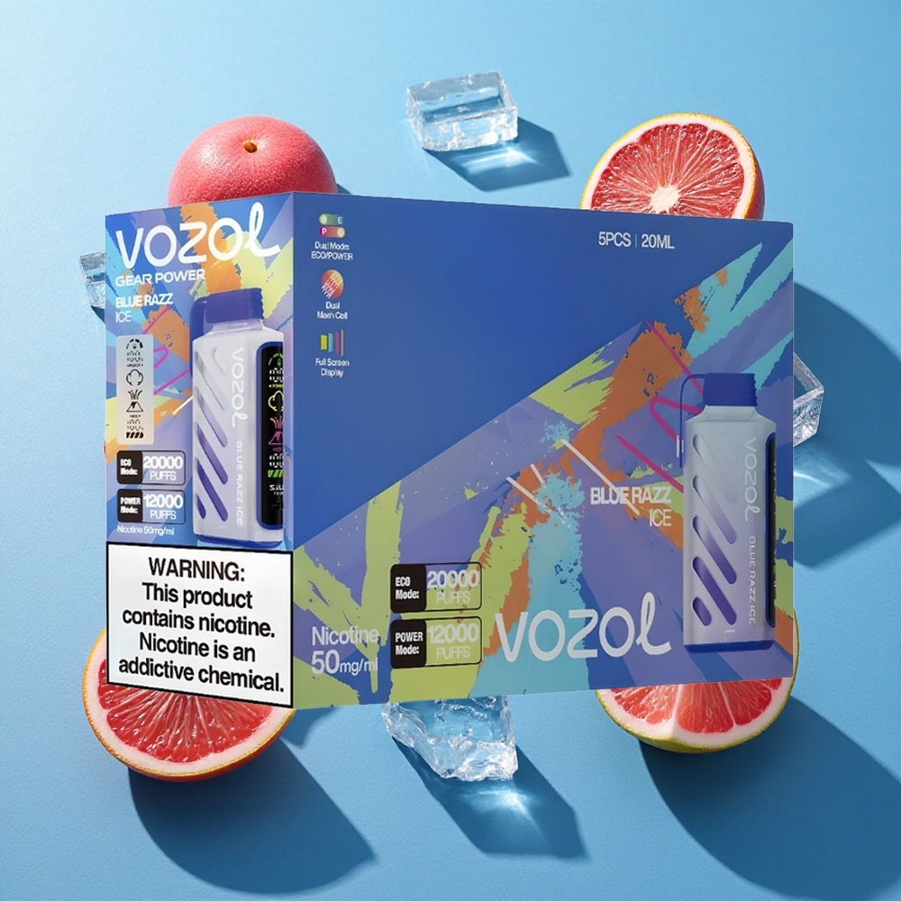 VOZOL Gear Power 20000 Puffs Dual-Mesh-Coil Blaue Himbeere Eis