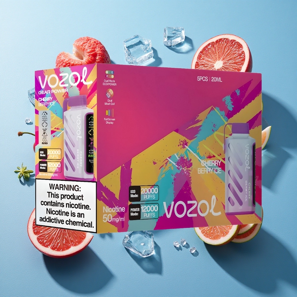 VOZOL Gear Power 20000 Puffs Dual Mesh Coil Einweg-Vape Kirschbeere Eis