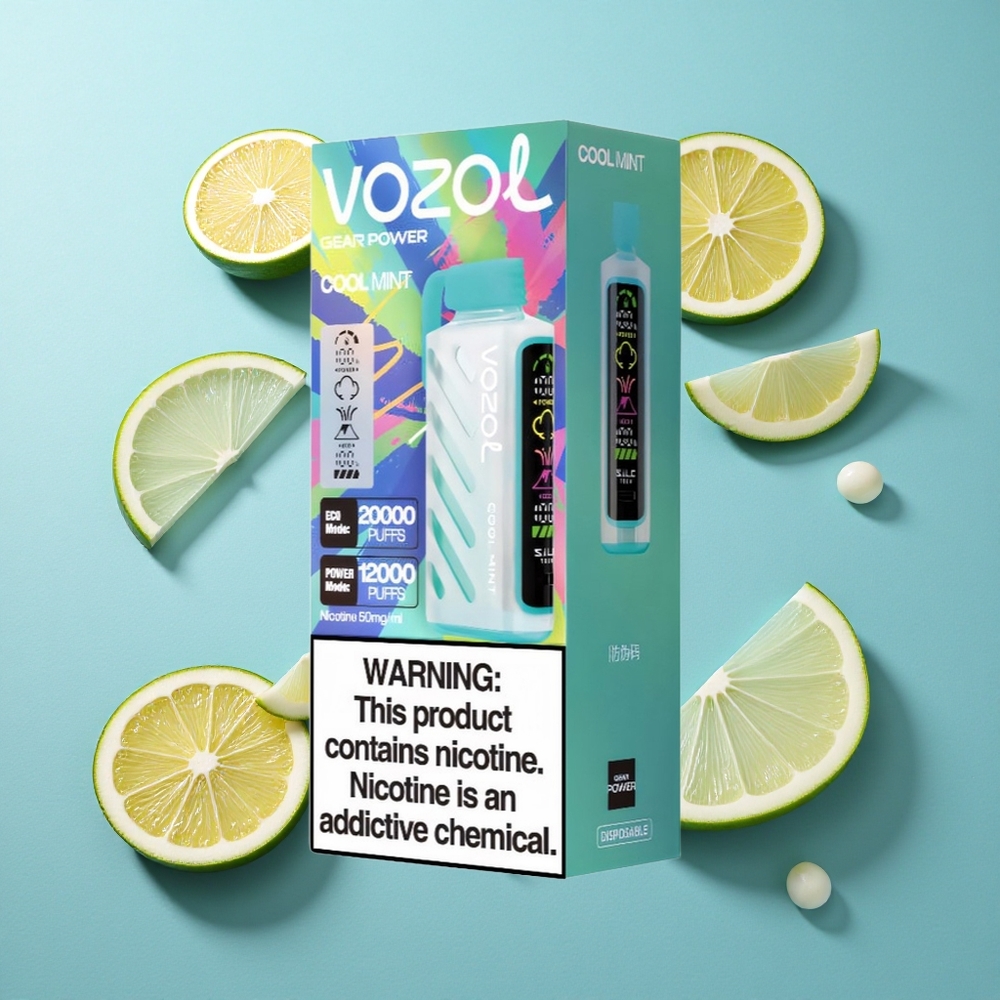 VOZOL Gear Power 20000 Puffs Dual Mesh Coil Vollbildschirm Minze Frisch