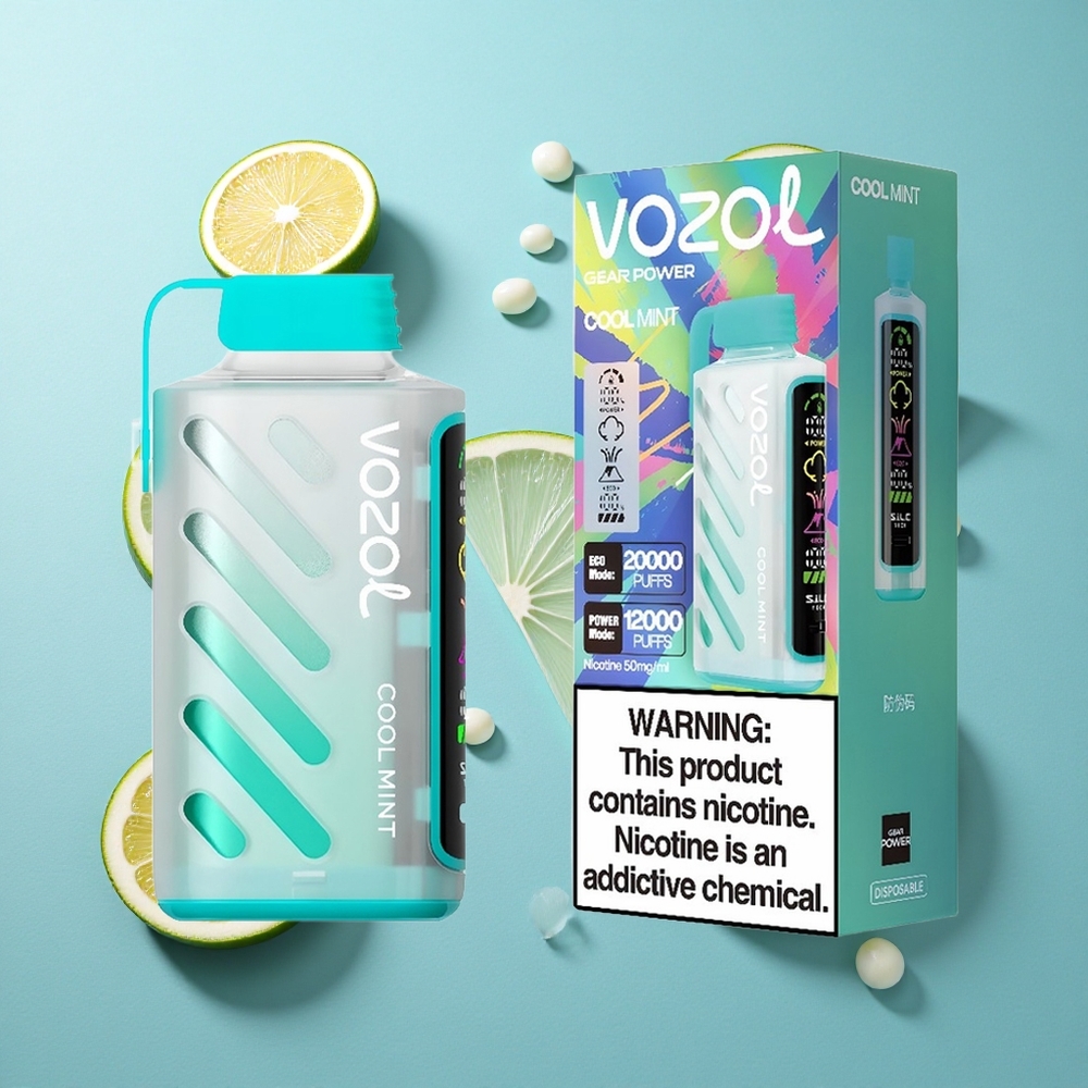 VOZOL Gear Power 20000 Puffs Dual Mesh Coil Vollbildschirm Minze Frisch