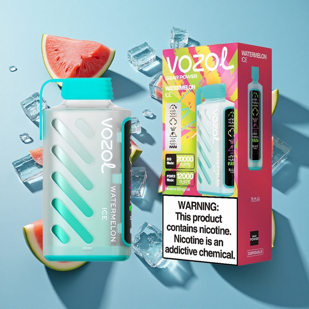VOZOL Gear Power 20000 Puffs Einweg-Vape Wassermelone Eis mit 20mL vorgefülltem E-Liquid und Dual Mesh Coil