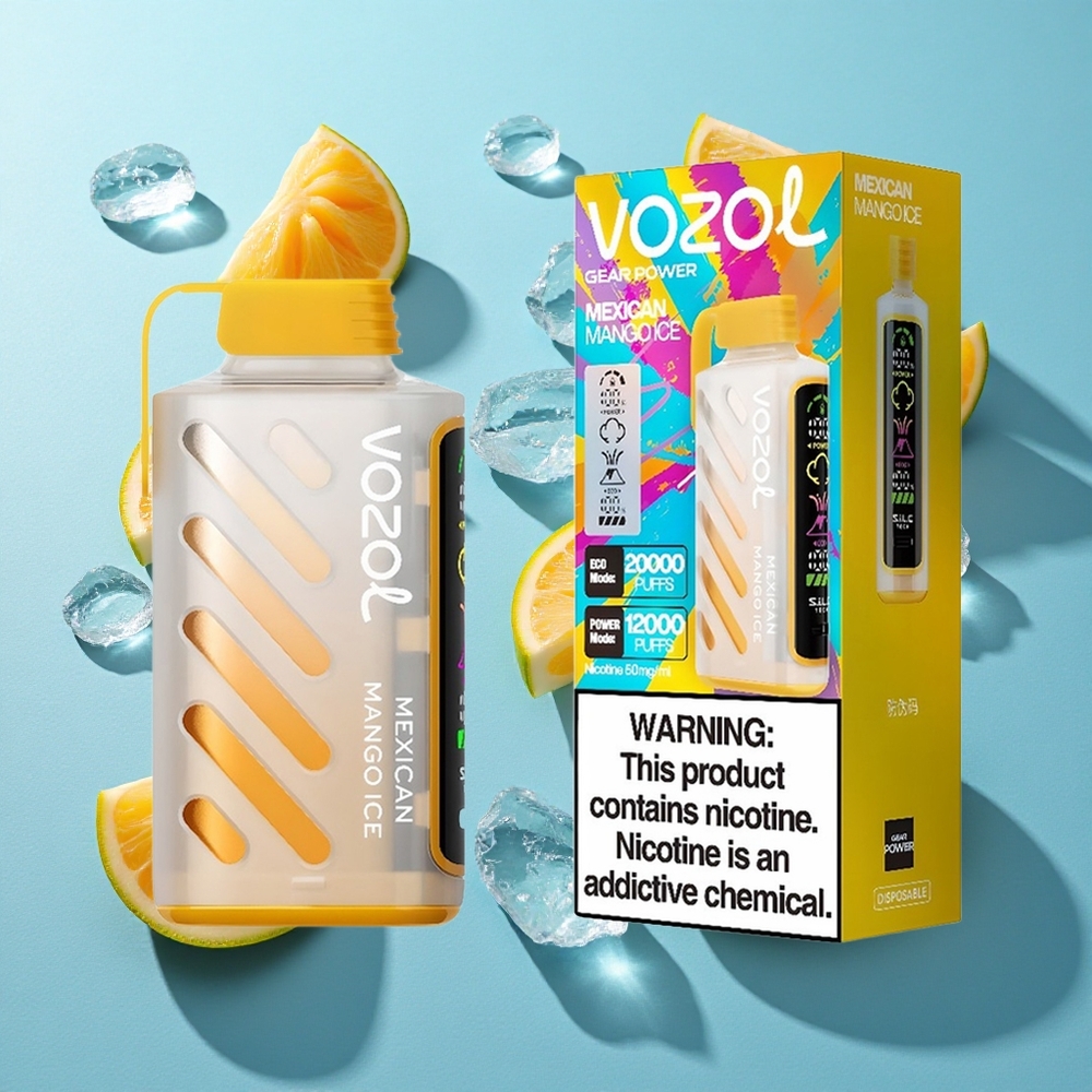 VOZOL Gear Power 20000 Puffs Mexikanisches Mango Eis mit 20mL Füllmenge und Dual-Mesh-Coil