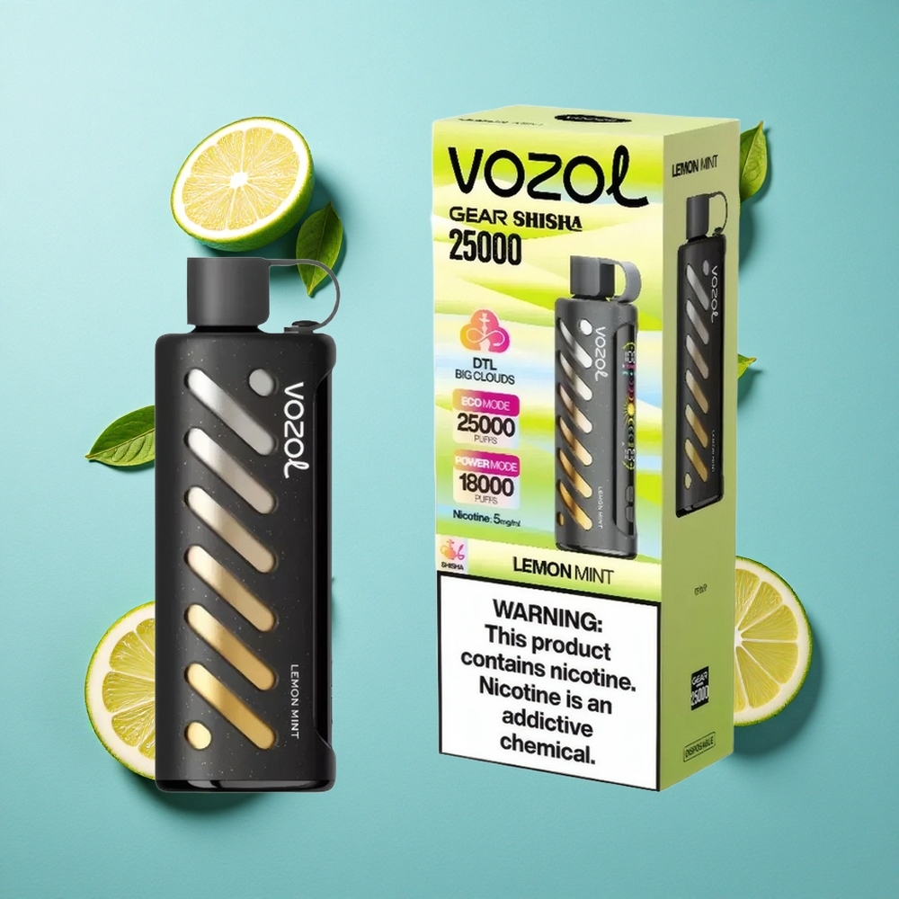VOZOL Gear Shisha 25000 Puffs Doppel-Mesh-Technologie Zitrone-Minze