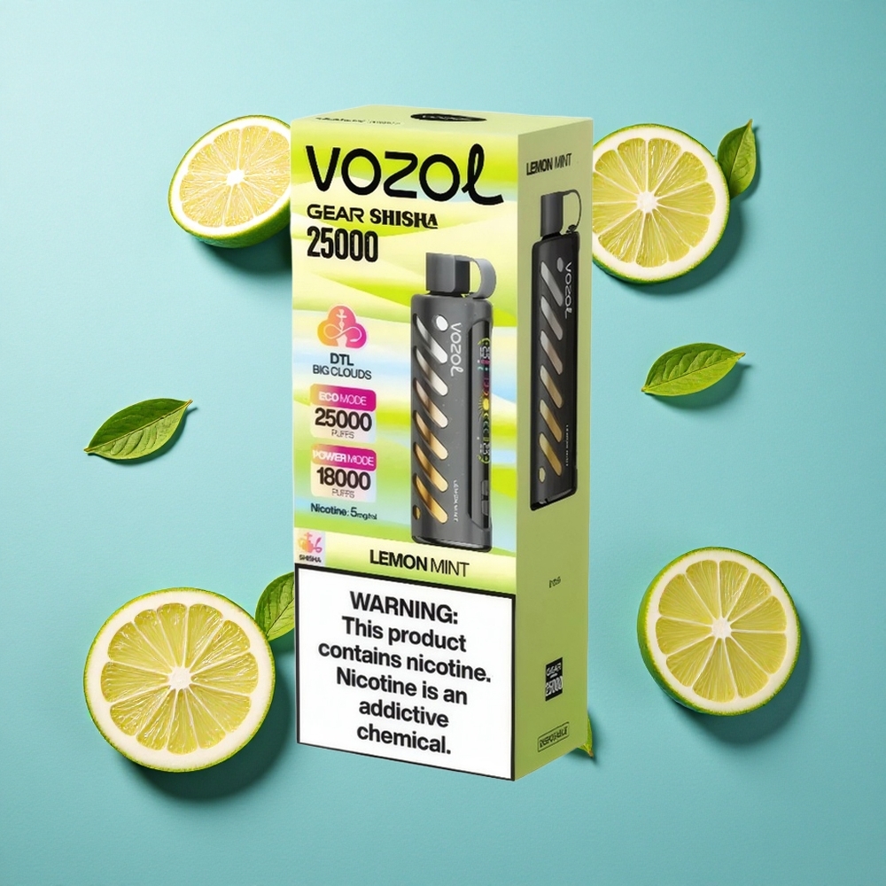 VOZOL Gear Shisha 25000 Puffs Doppel-Mesh-Technologie Zitrone-Minze