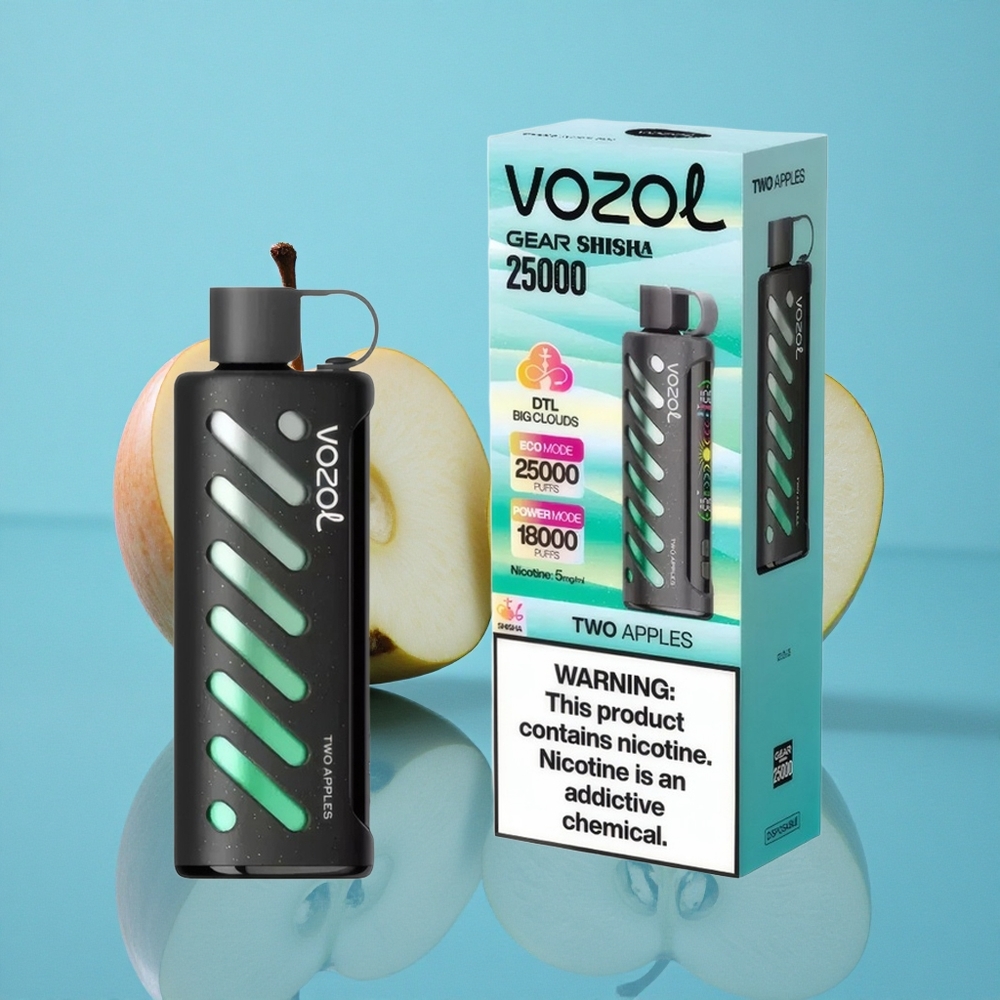 VOZOL Gear Shisha 25000 Puffs Doppelapfel Zwei Mesh-Modi 1000mAh