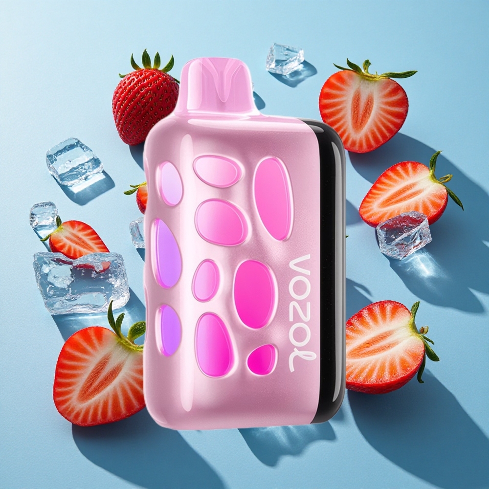 VOZOL RAVE 40000 Einweg-Vape Erdbeer-Eis mit 1000mAh Akku und Beat-Synced Party Modus