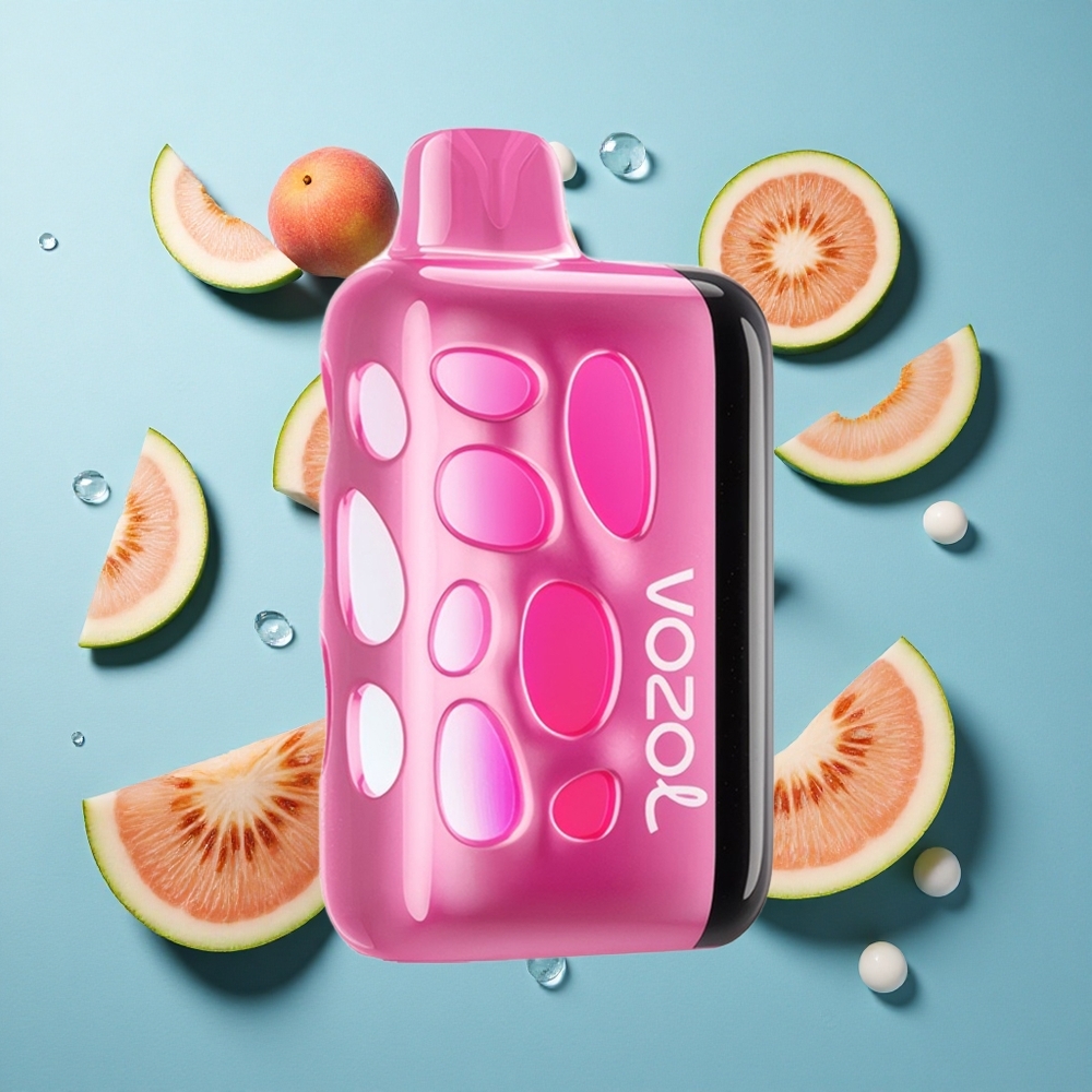 VOZOL RAVE 40000 Einweg-Vape Erdbeer-Melone Pfirsich mit 270-Grad-Leuchtdesign und 20-Minuten-Schnellladung